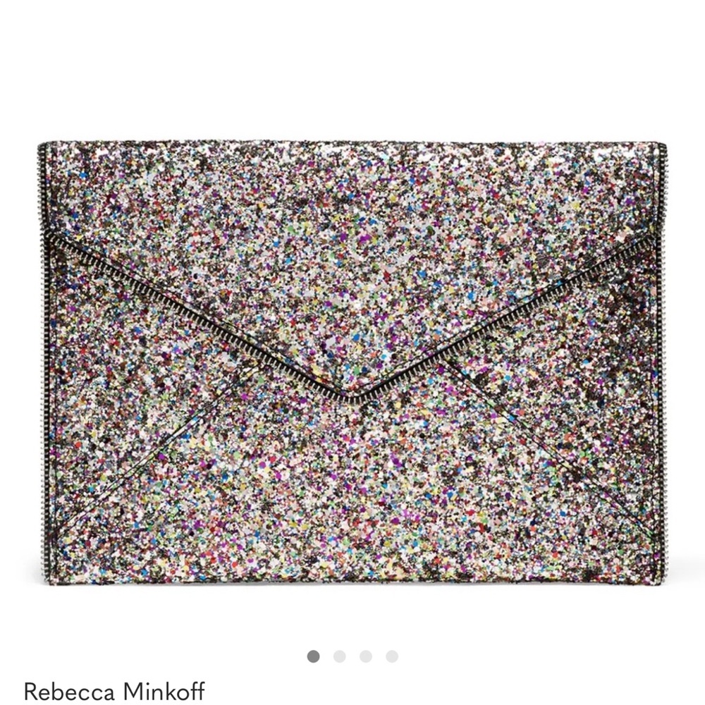 Rebecca Minkoff Glitter Envelope Clutch Like New - Picture 1 of 11